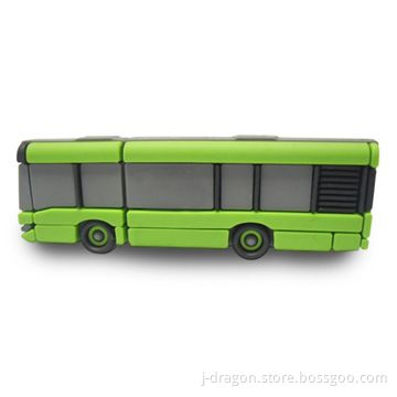 Bus-shaped PVC USB Flash Drive with 512MB to 32GB Storage, High Data Transfer Speed, CE/RoHS Marks